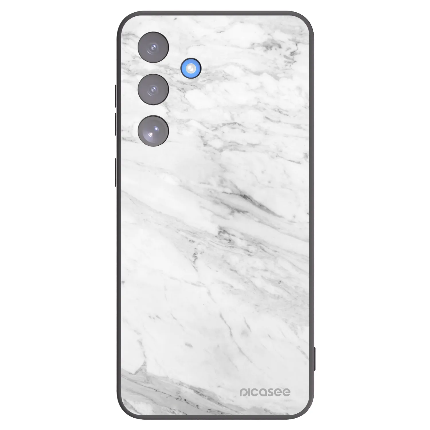 Picasee Samsung Galaxy S25 FE 5G Hülle - Schwarzes Silikon - White marble