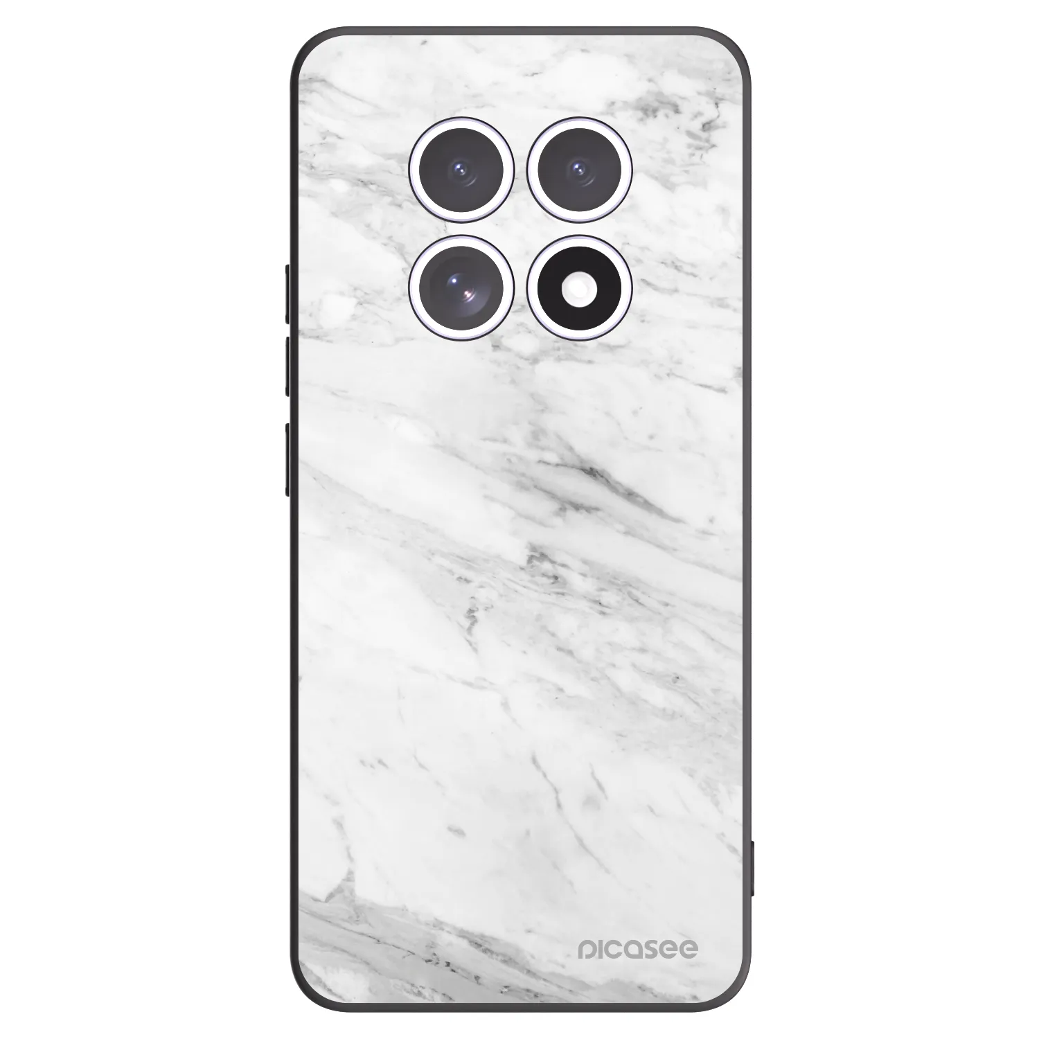 Picasee Xiaomi Redmi Note 15 Hülle - Schwarzes Silikon - White marble