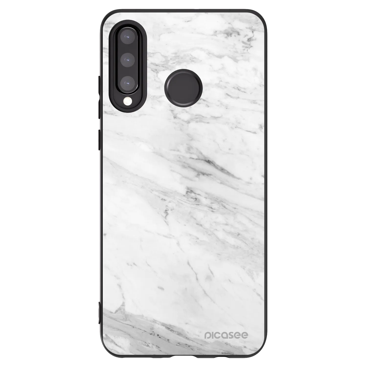 Picasee Huawei P30 Lite Hülle - Schwarzes Silikon - White marble
