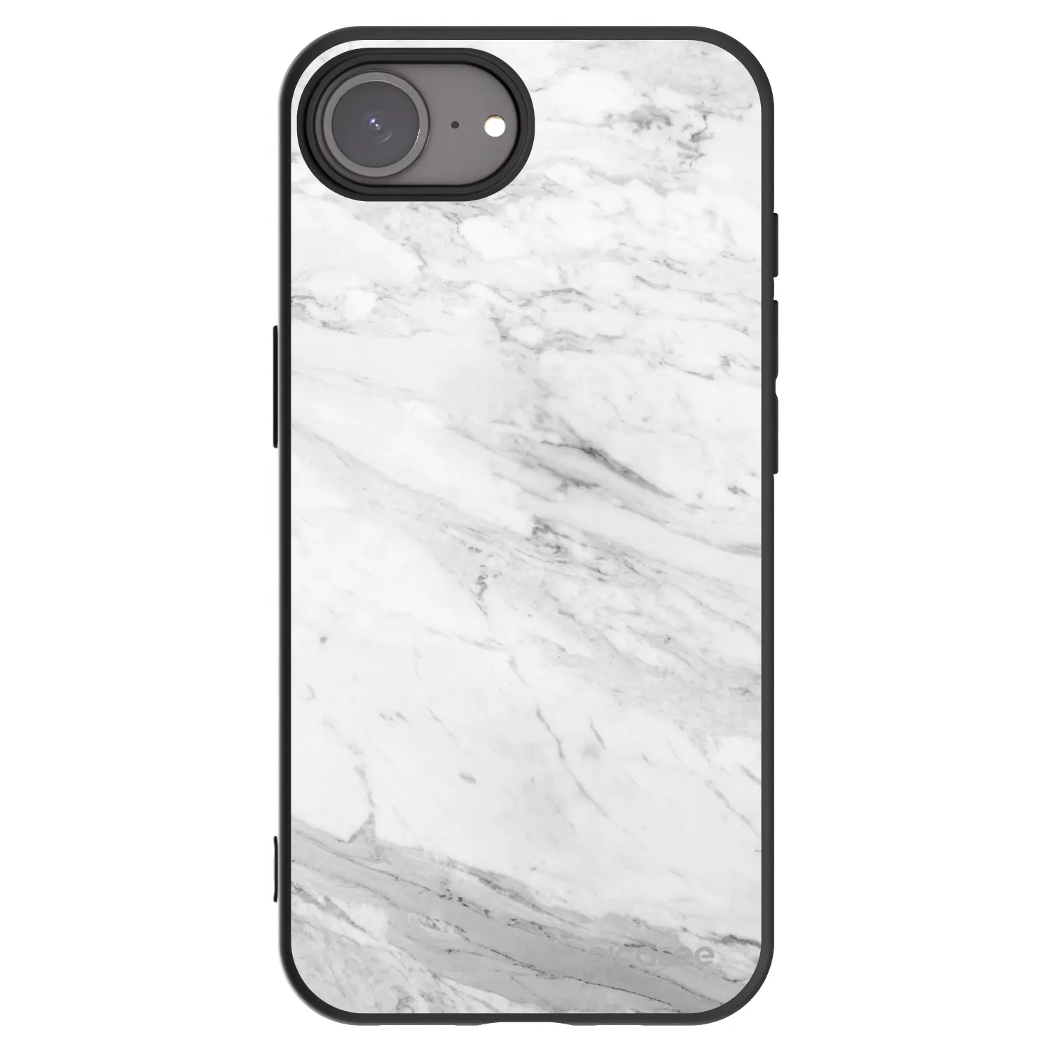 Picasee Apple iPhone 17e Hülle - Schwarzes Silikon - White marble