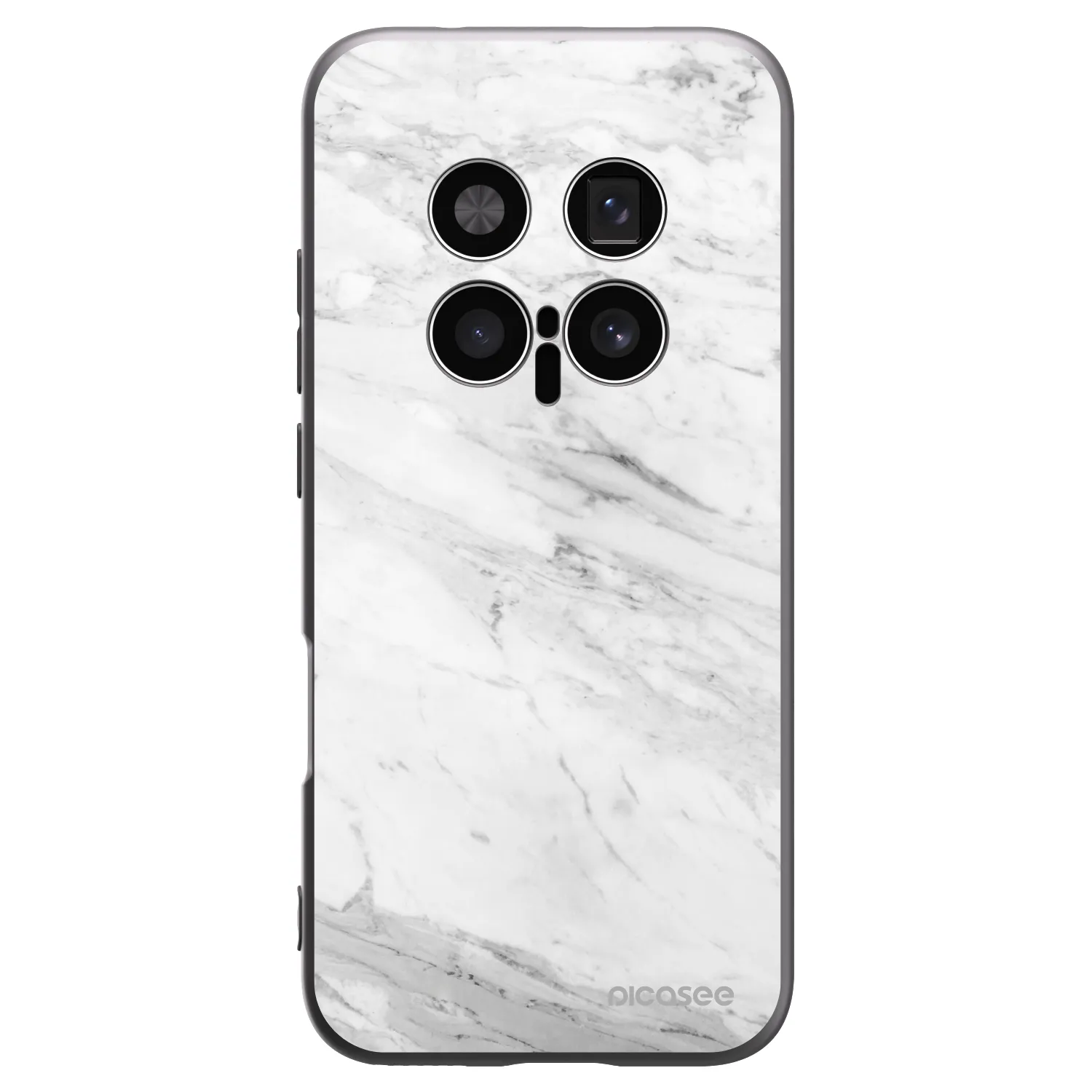 Picasee Honor Magic8 Pro 5G Hülle - Schwarzes Silikon - White marble