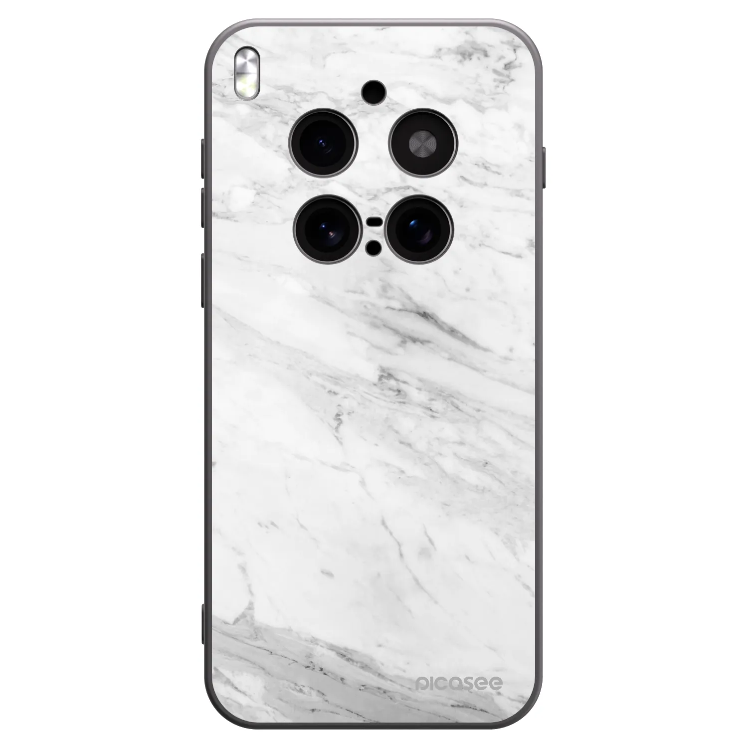 Picasee Vivo X300 Pro Hülle - Schwarzes Silikon - White marble