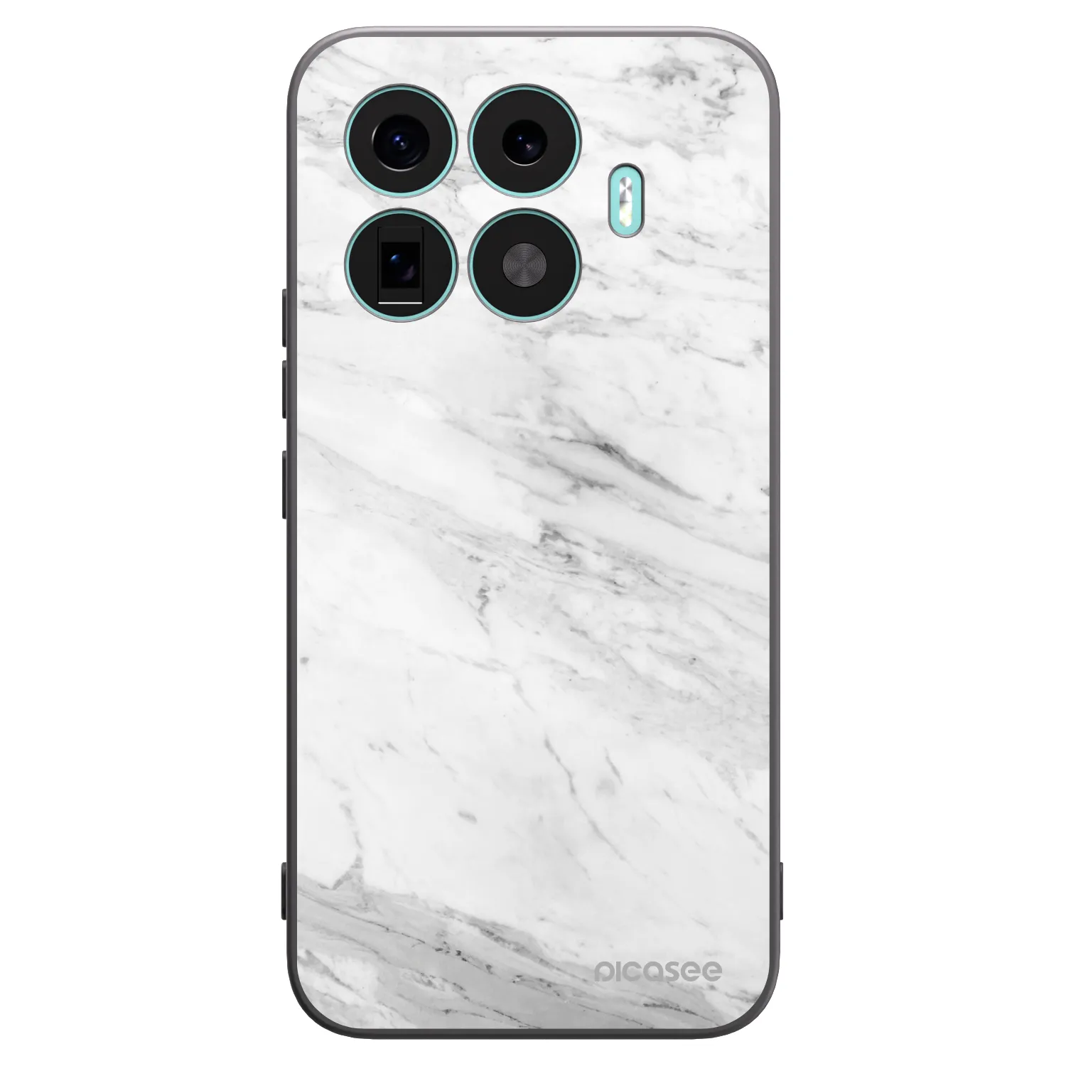Picasee Xiaomi 17T Pro Hülle - Schwarzes Silikon - White marble