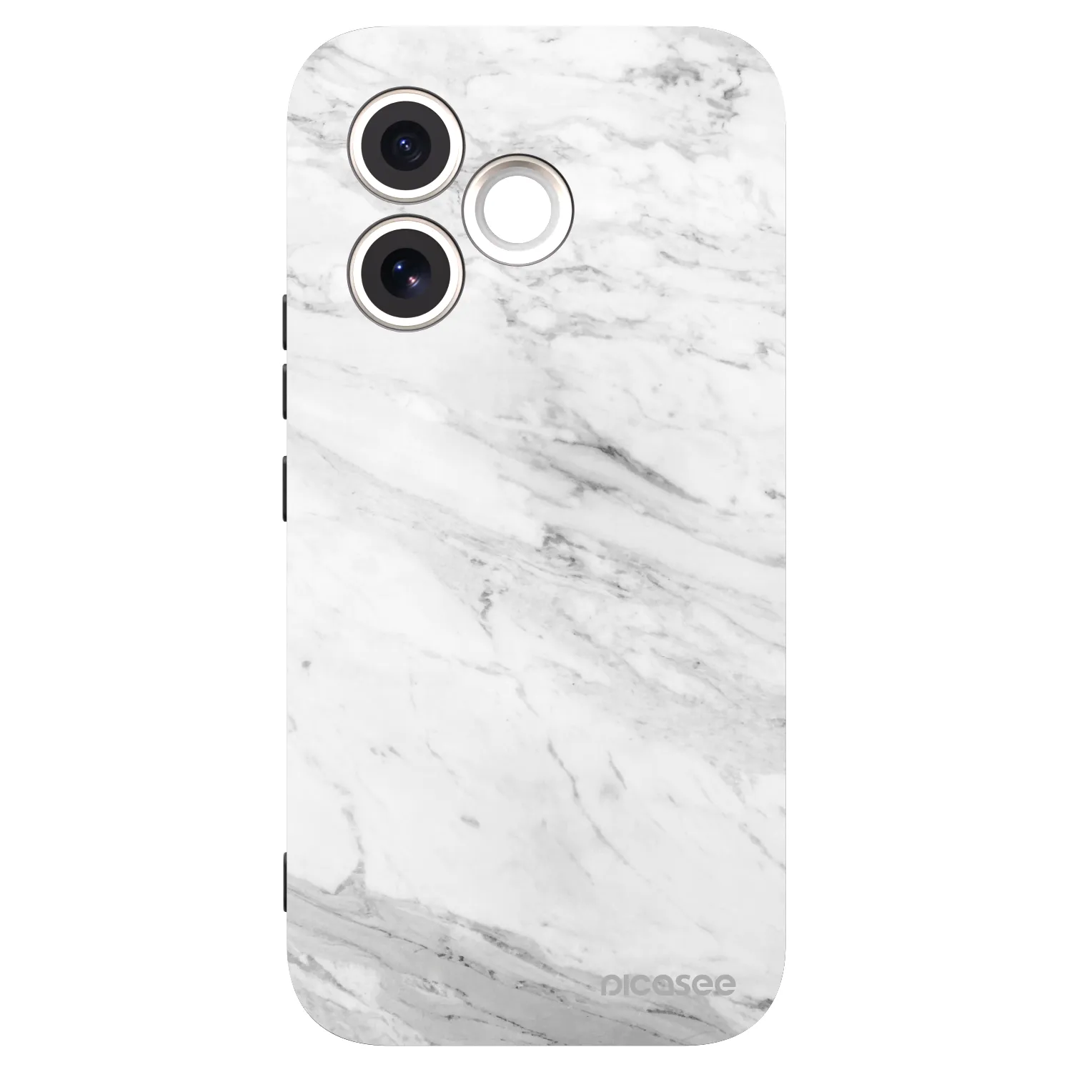 Picasee Honor 600 Lite Hülle - Schwarzes Silikon - White marble