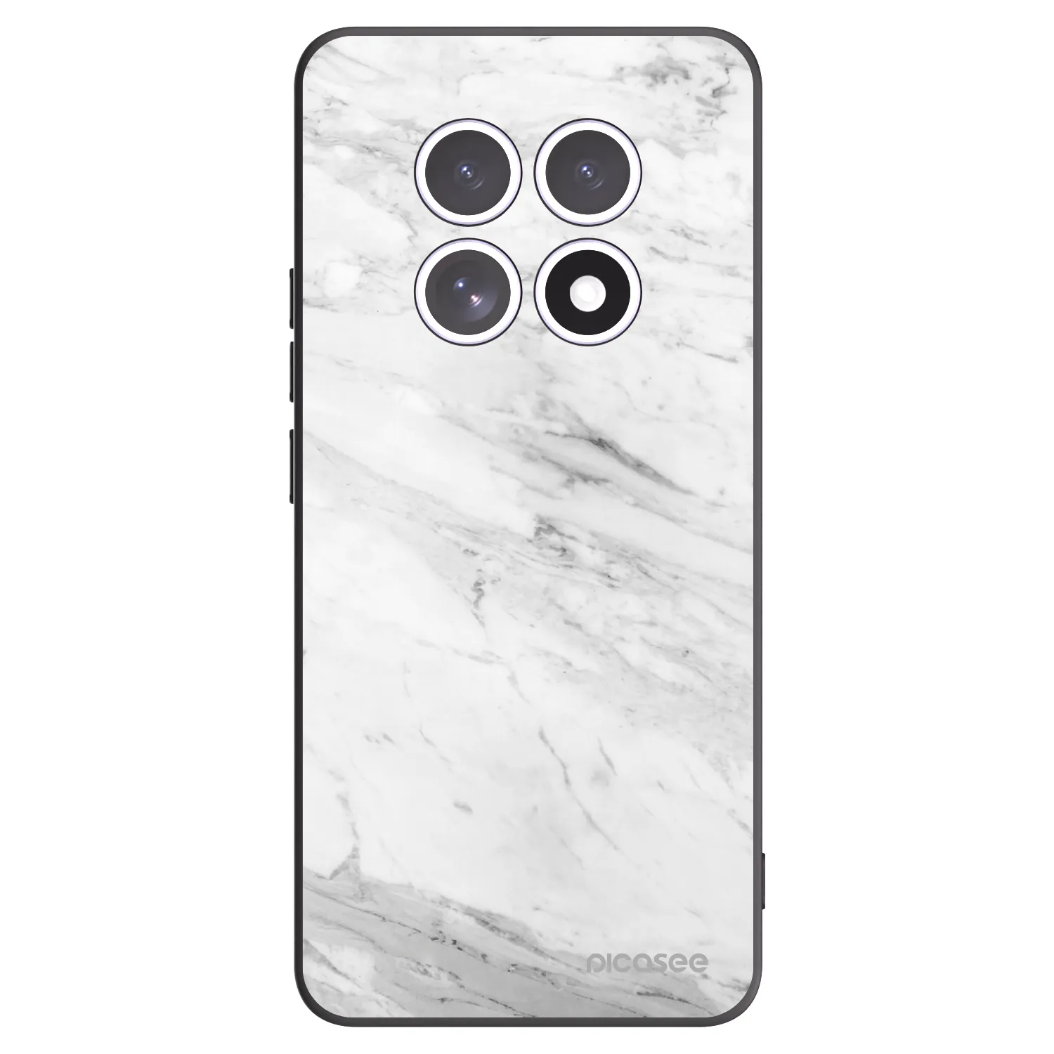 Picasee Xiaomi Redmi Note 15 5G Hülle - Schwarzes Silikon - White marble