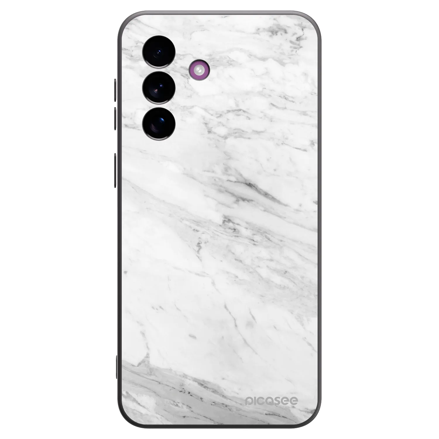 Picasee Samsung Galaxy A37 Hülle - Schwarzes Silikon - White marble