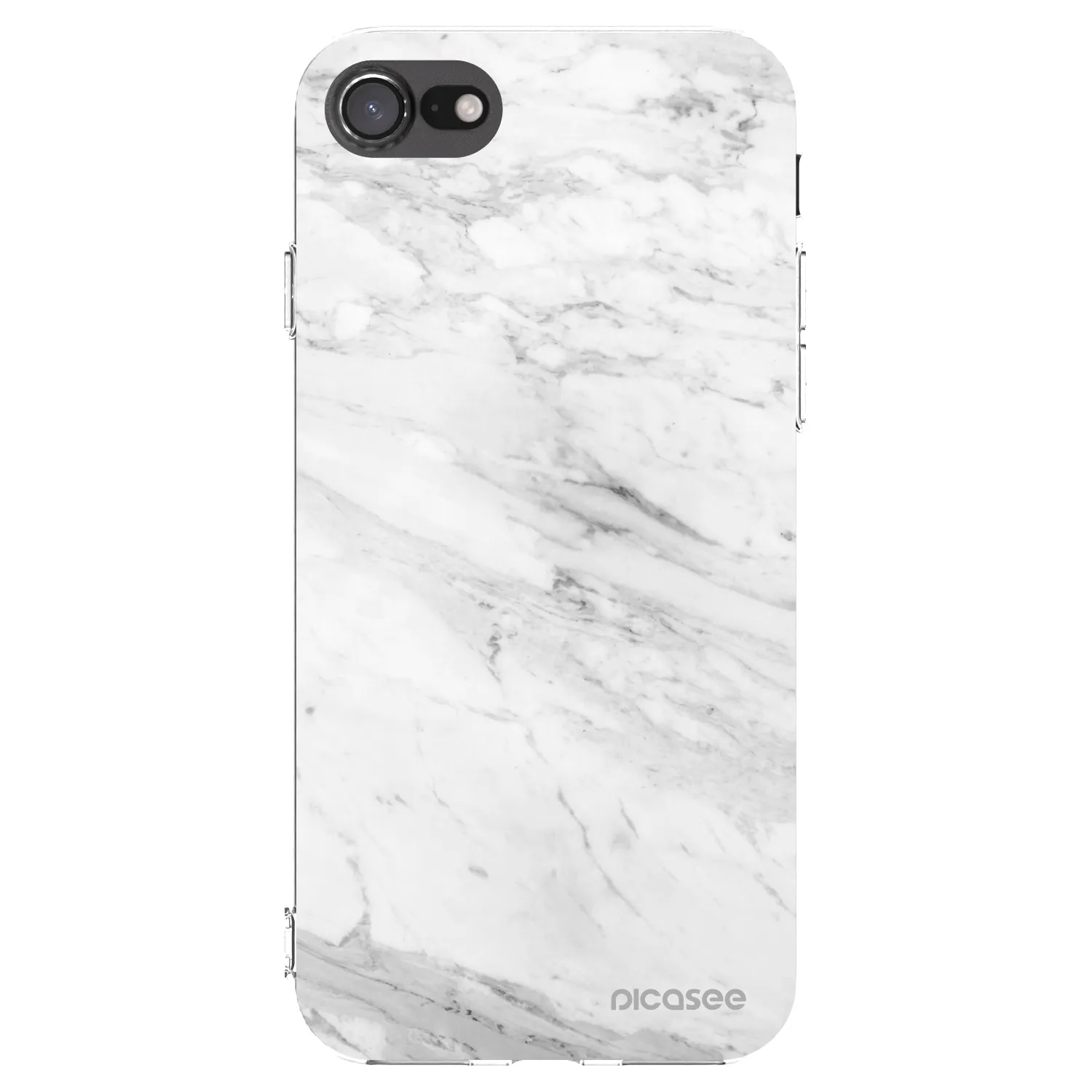 Picasee Apple iPhone 8 Hülle - Transparentes Silikon - White marble
