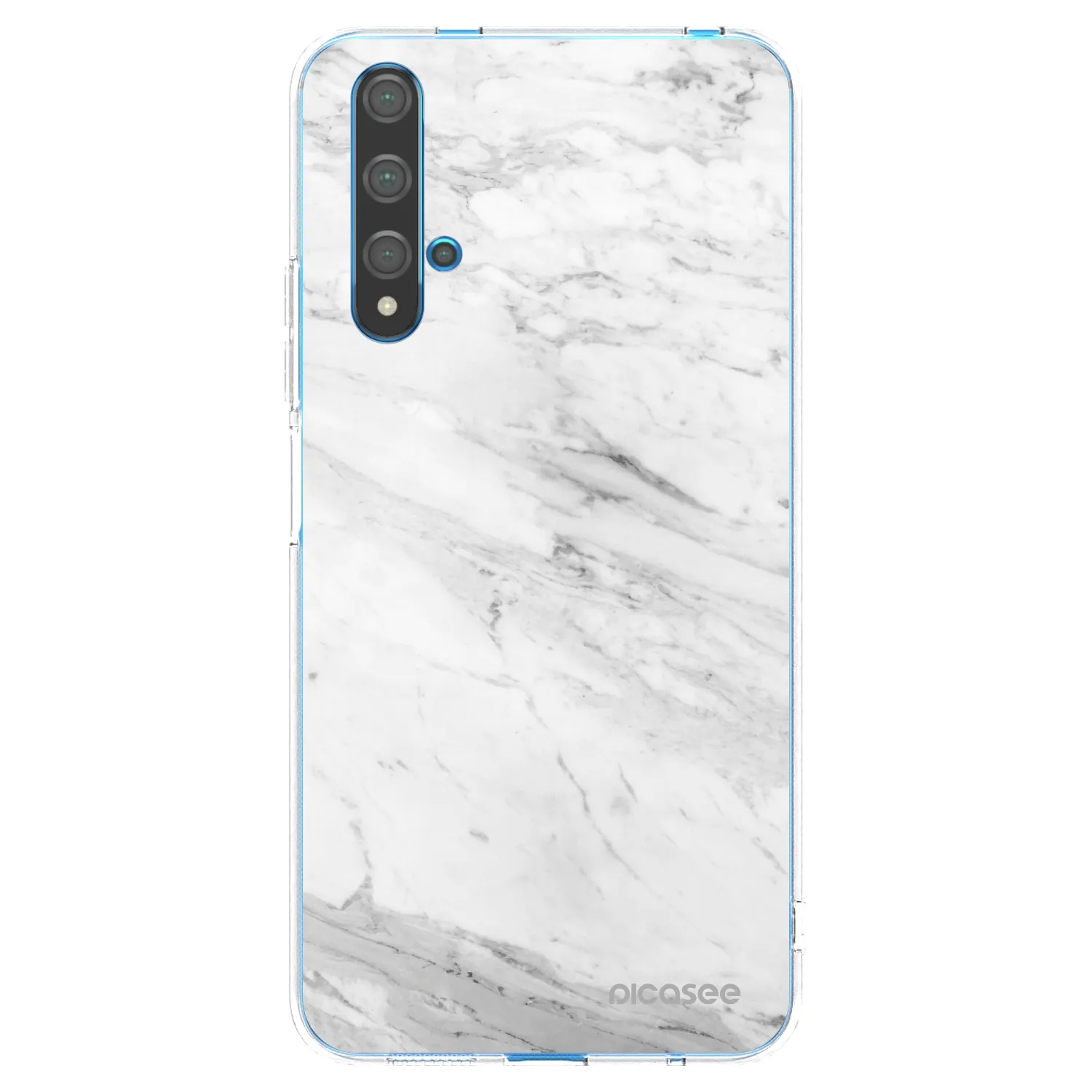 Picasee Huawei Nova 5T Hülle - Transparentes Silikon - White marble