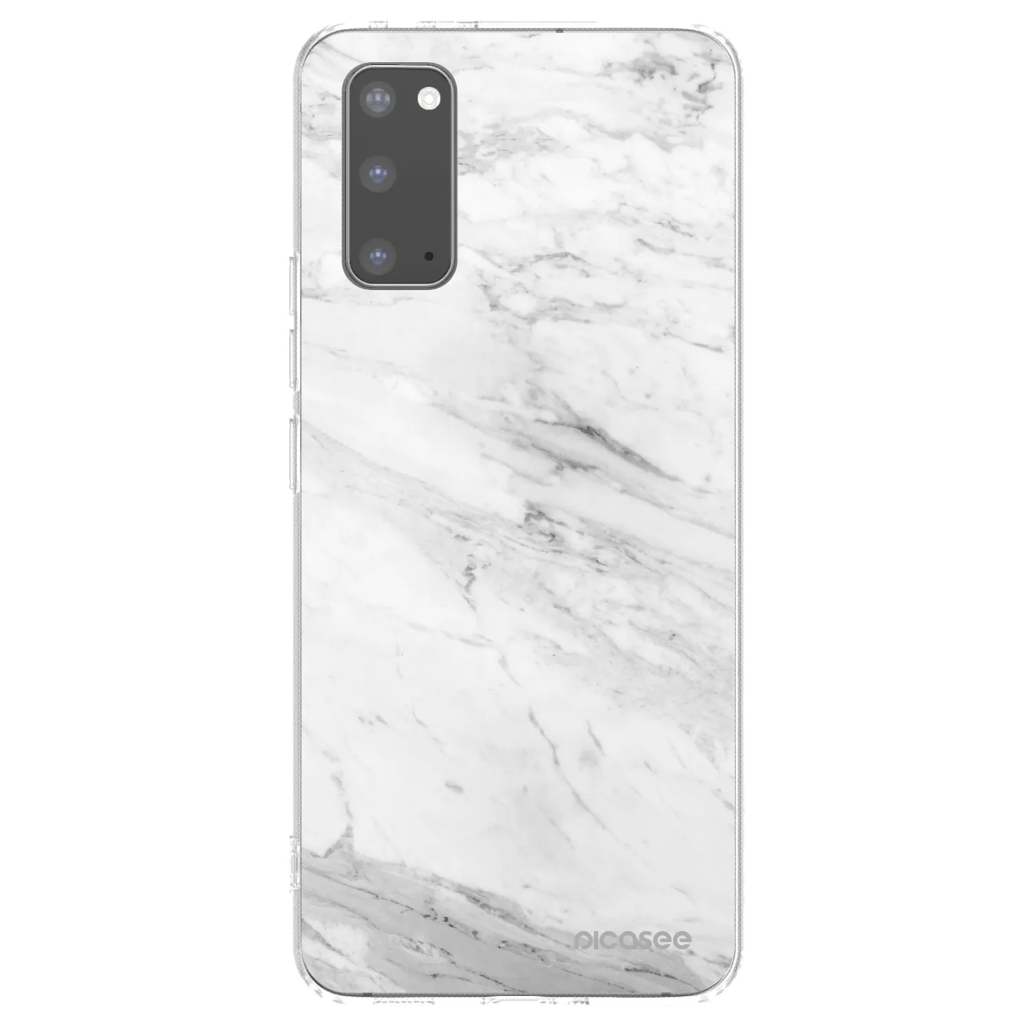 Picasee Samsung Galaxy S20 G980F Hülle - Transparentes Silikon - White marble