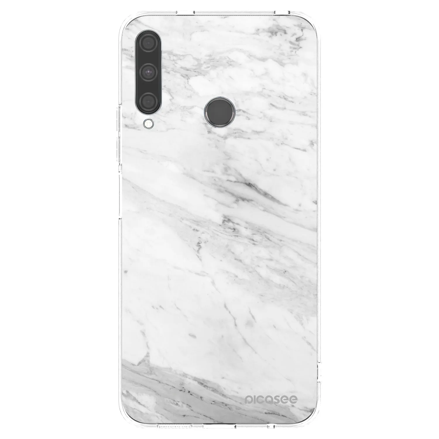 Picasee Huawei P40 Lite E Hülle - Transparentes Silikon - White marble