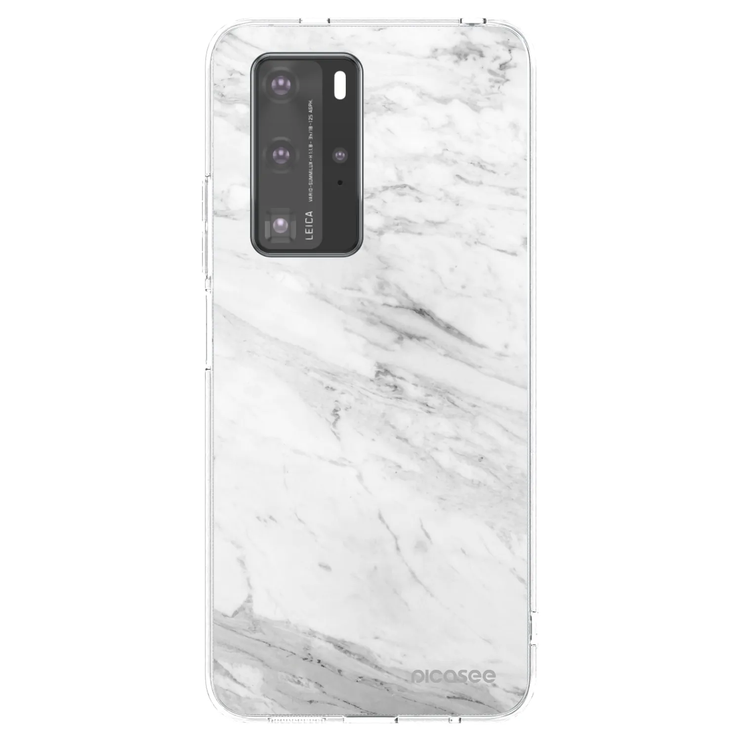 Picasee Huawei P40 Pro Hülle - Transparentes Silikon - White marble
