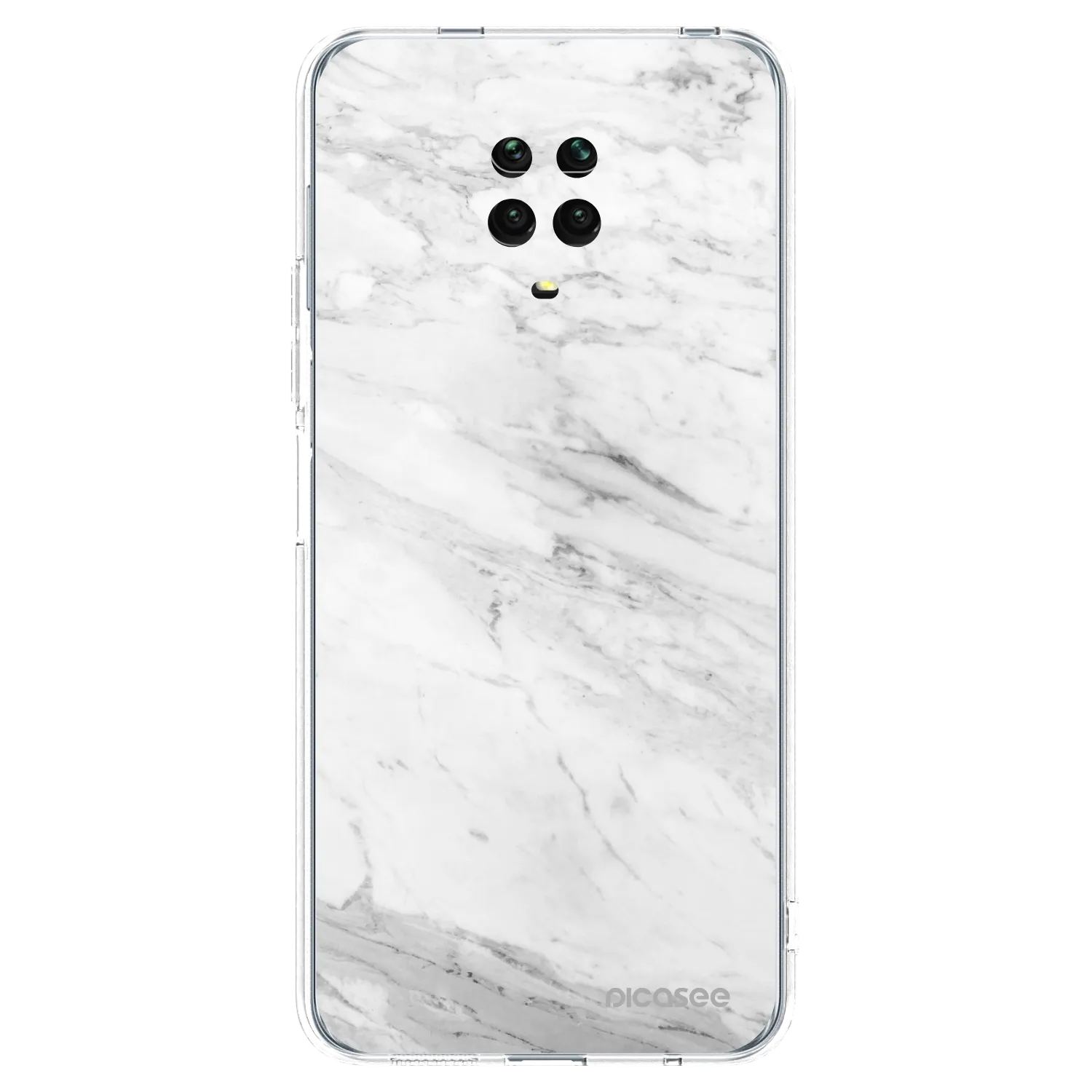 Picasee Xiaomi Redmi Note 9S Hülle - Transparentes Silikon - White marble