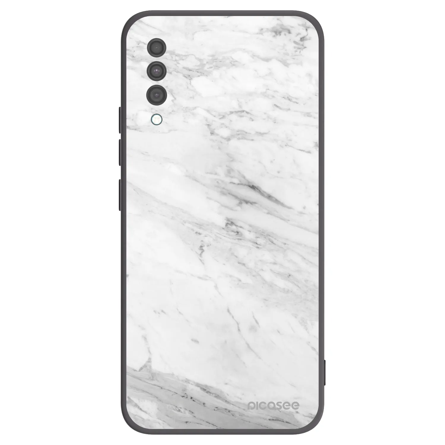Picasee Samsung Galaxy A30s A307F Hülle - Schwarzes Silikon - White marble