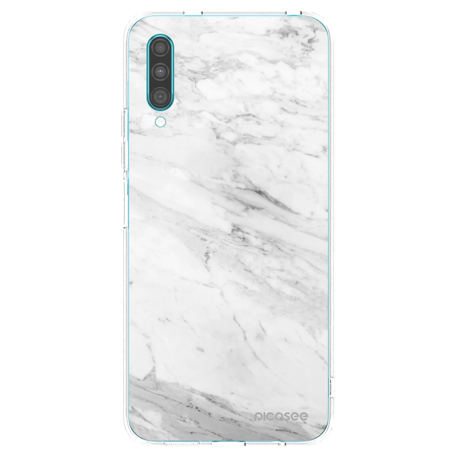 Picasee Samsung Galaxy A30s A307F Hülle - Transparentes Silikon - White marble