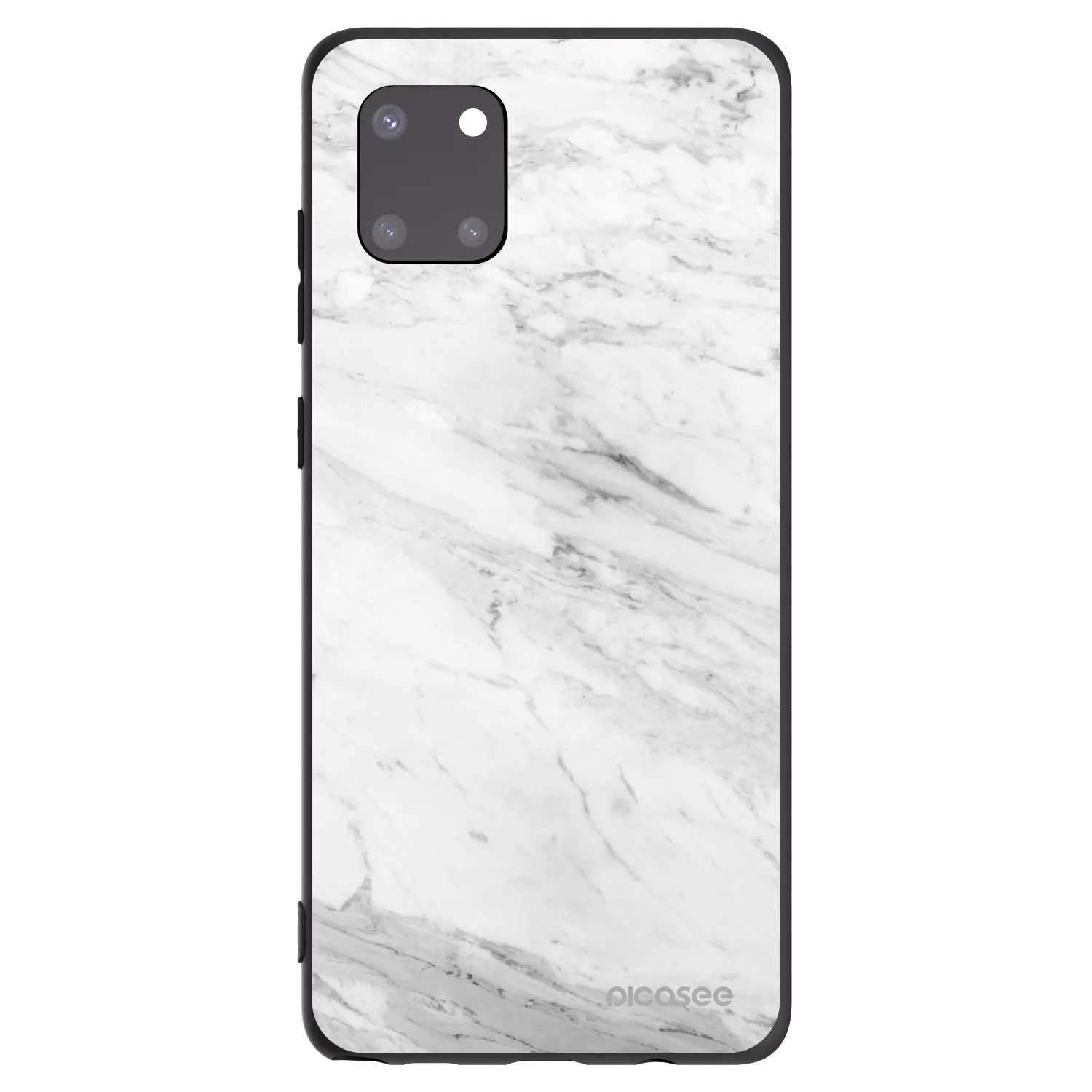 Picasee Samsung Galaxy Note 10 Lite N770F Hülle - Schwarzes Silikon - White marble