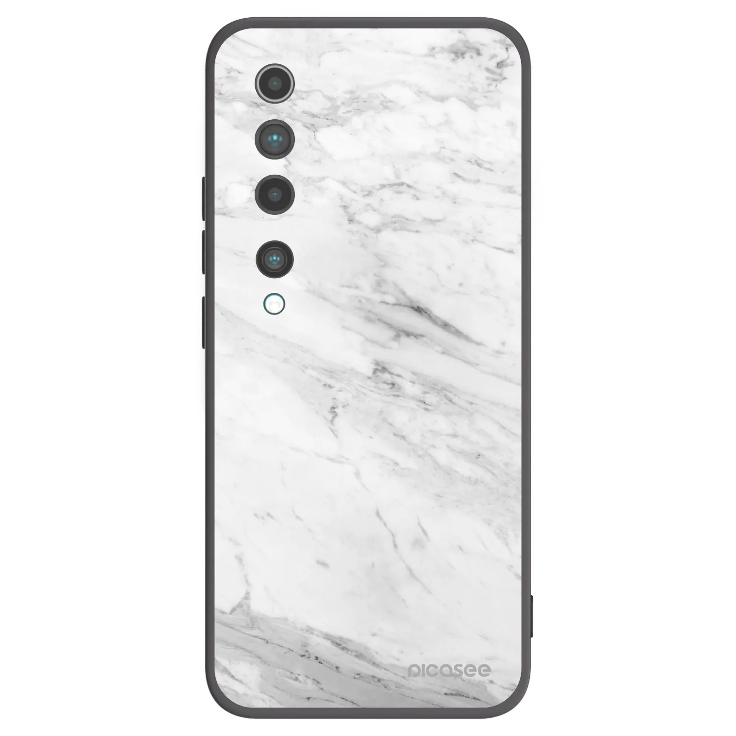 Picasee Xiaomi Mi 10 Hülle - Schwarzes Silikon - White marble