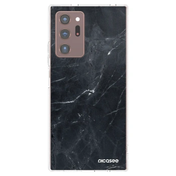 Picasee Samsung Galaxy Note 20 Ultra Hülle - Transparentes Silikon - Black marble