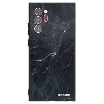 Picasee Samsung Galaxy Note 20 Ultra Hülle - Schwarzes Silikon - Black marble