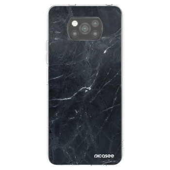 Picasee Xiaomi Poco X3 Hülle - Schwarzes Silikon - Black marble