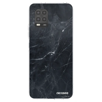 Picasee Xiaomi Mi 10 Lite Hülle - Transparentes Silikon - Black marble