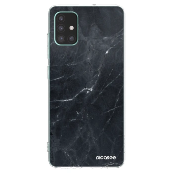 Picasee Samsung Galaxy M51 M515F Hülle - Transparentes Silikon - Black marble