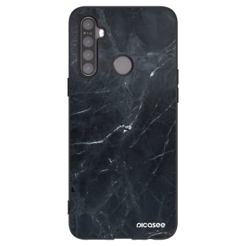 Picasee Realme 6i Hülle - Schwarzes Silikon - Black marble
