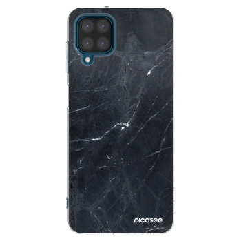 Picasee Samsung Galaxy A12 A125F Hülle - Transparentes Silikon - Black marble