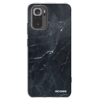 Picasee Xiaomi Redmi Note 10 Hülle - Transparentes Silikon - Black marble