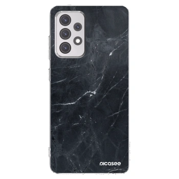 Picasee Samsung Galaxy A52 5G A525F Hülle - Transparentes Silikon - Black marble