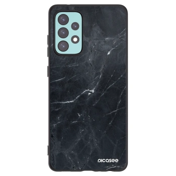 Picasee Samsung Galaxy A72 A725F Hülle - Schwarzes Silikon - Black marble