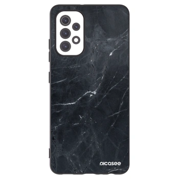Picasee Samsung Galaxy A32 5G A326B Hülle - Schwarzes Silikon - Black marble