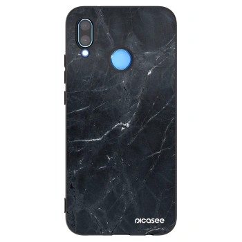 Picasee Huawei P20 Lite Hülle - Schwarzes Silikon - Black marble