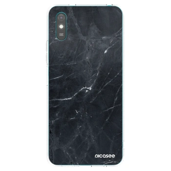 Picasee Xiaomi Redmi 9AT Hülle - Transparentes Silikon - Black marble