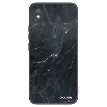 Picasee Xiaomi Redmi 9AT Hülle - Schwarzes Silikon - Black marble
