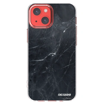Picasee Apple iPhone 13 mini Hülle - Transparentes Silikon - Black marble
