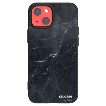Picasee Apple iPhone 13 mini Hülle - Schwarzes Silikon - Black marble