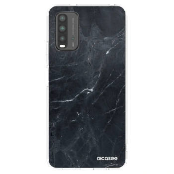 Picasee Xiaomi Redmi 9T Hülle - Transparentes Silikon - Black marble