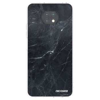 Picasee Xiaomi Redmi Note 9T Hülle - Transparentes Silikon - Black marble