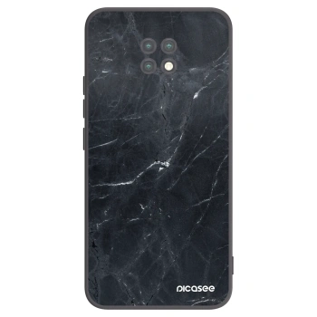 Picasee Xiaomi Redmi Note 9T Hülle - Schwarzes Silikon - Black marble
