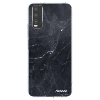 Picasee Vivo Y20s Hülle - Transparentes Silikon - Black marble