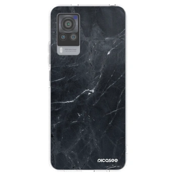 Picasee Vivo X60 Pro 5G Hülle - Transparentes Silikon - Black marble