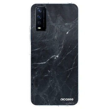 Picasee Vivo Y11s Hülle - Transparentes Silikon - Black marble
