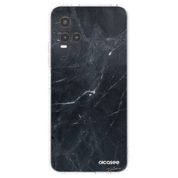 Picasee Vivo Y33s Hülle - Transparentes Silikon - Black marble