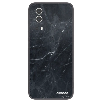 Picasee Vivo Y72 5G Hülle - Schwarzes Silikon - Black marble