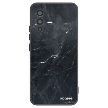 Picasee Vivo V23 5G Hülle - Schwarzes Silikon - Black marble