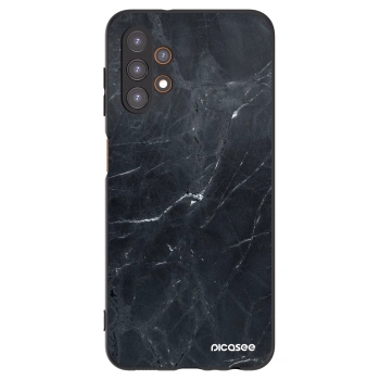 Picasee Samsung Galaxy A13 4G A135 Hülle - Schwarzes Silikon - Black marble