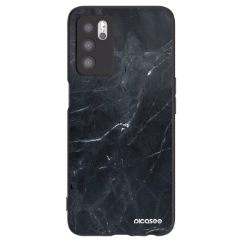 Picasee OPPO A16s Hülle - Schwarzes Silikon - Black marble