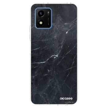 Picasee Vivo Y01 Hülle - Transparentes Silikon - Black marble