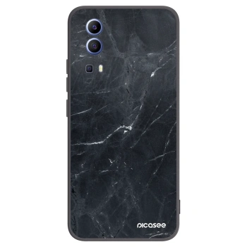 Picasee Vivo Y52 5G Hülle - Schwarzes Silikon - Black marble