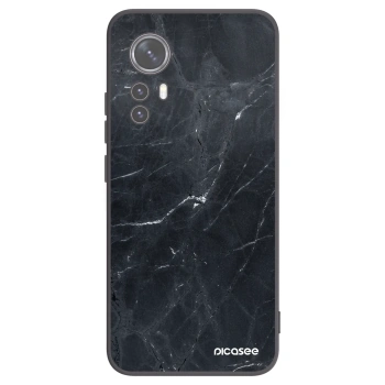 Picasee Xiaomi 12X Hülle - Schwarzes Silikon - Black marble